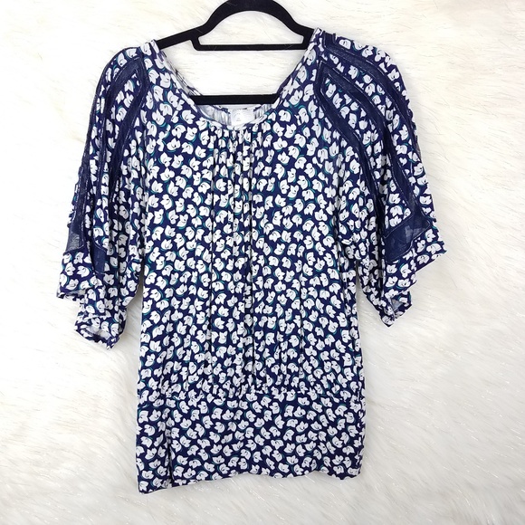 Anthropologie postmark floral blouse dolman sleeve